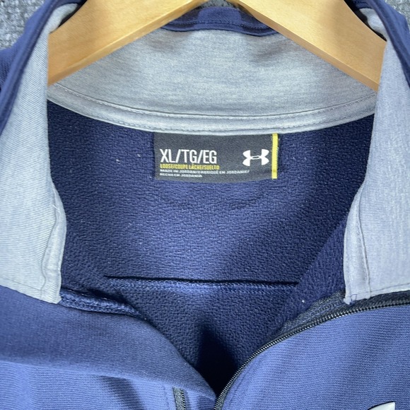 Under Armour Quarter Zip Mens XL Navy Long Sleeve Performance Loose #AB936 - Picture 4 of 7